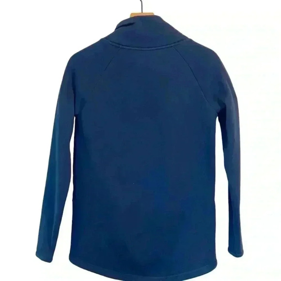 Athleta Cozy Karma Asymmetrical Pullover Sweatshirt, Navy Blue, Athleisure, XS - Picture 5 of 15